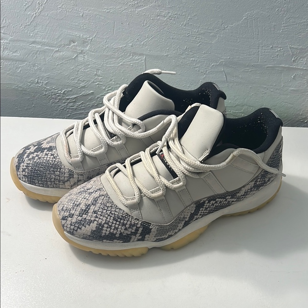 Jordan Sneakers in White and Gray with Tan Accents